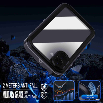 For iPhone 16 Plus RedPepper Transparent Dot IP68 Waterproof Triple-proof Phone Case(Black Dark Grey) by RedPepper