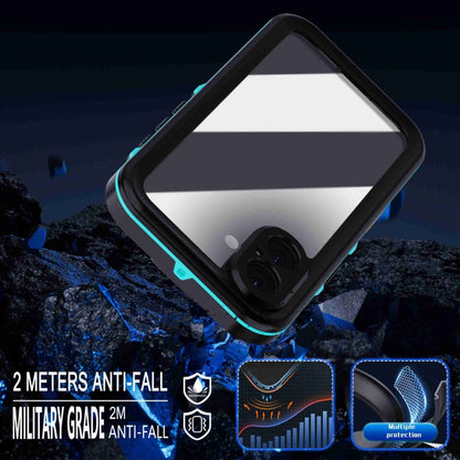 For iPhone 16 RedPepper Transparent Dot IP68 Waterproof Triple-proof Phone Case(Black Blue) by RedPepper