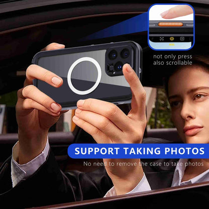 For iPhone 16 Pro RedPepper Transparent Dot IP68 Waterproof Triple-proof MagSafe Phone Case(Black Dark Grey) by RedPepper