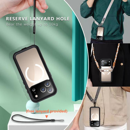 For iPhone 17 Pro RedPepper Transparent Dot IP68 Waterproof Triple-proof MagSafe Phone Case(Black Dark Grey) by RedPepper