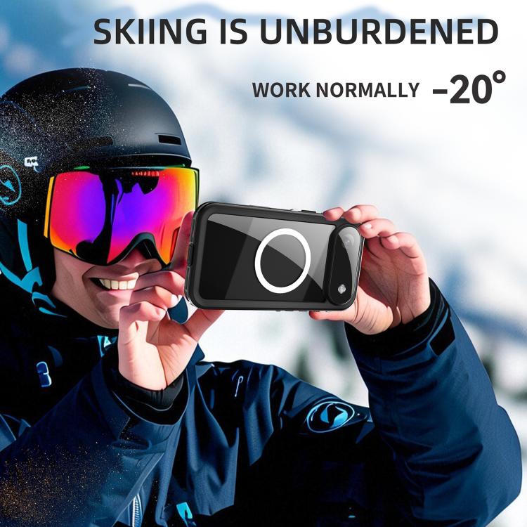 For iPhone Air RedPepper Transparent Dot IP68 Waterproof Triple-proof MagSafe Phone Case(Black Dark Grey) by RedPepper