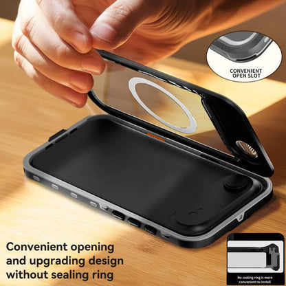 For iPhone Air RedPepper Transparent Dot IP68 Waterproof Triple-proof MagSafe Phone Case(Black Dark Grey) by RedPepper