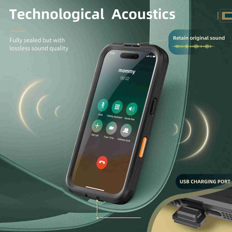 For iPhone 16 Pro Max RedPepper IP68 Waterproof Triple-proof MagSafe Phone Case(Black) by RedPepper