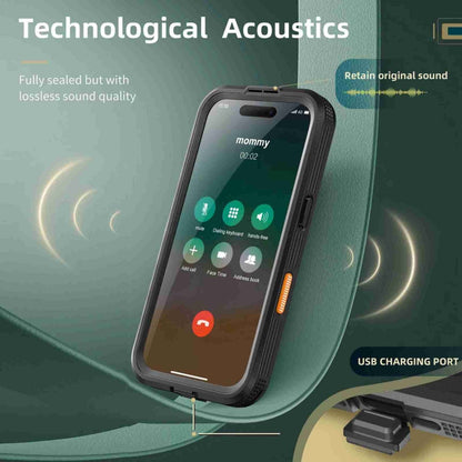 For iPhone 16 Pro Max RedPepper IP68 Waterproof Triple-proof MagSafe Phone Case(Black) by RedPepper