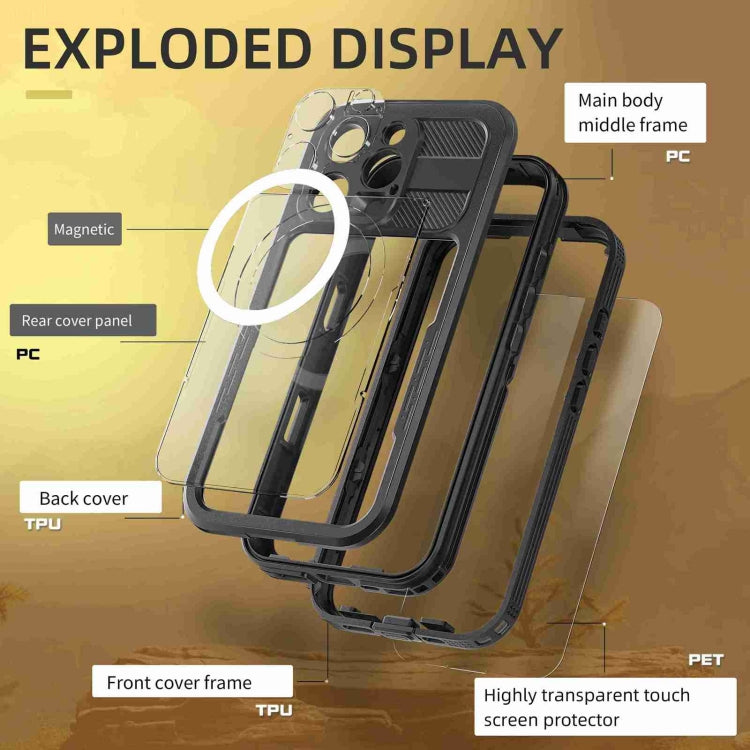 For iPhone 16 Pro RedPepper IP68 Waterproof Triple-proof MagSafe Phone Case(Black) by RedPepper