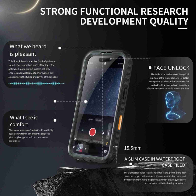 For iPhone 16 RedPepper IP68 Waterproof Triple-proof MagSafe Phone Case(Black) by RedPepper