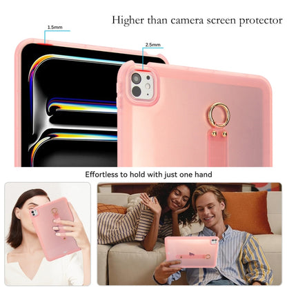 For iPad 2025 / 2022 Wristband Holder PC Hybrid TPU Soft Tablet Case(Pink) by bashfashion