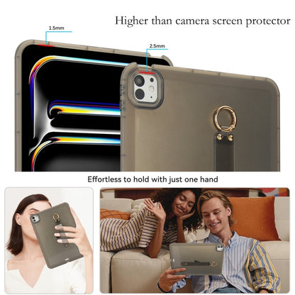 For iPad Air 13 2024 / Air 13 2025 Wristband Holder PC Hybrid TPU Soft Tablet Case(Black) by bashfashion