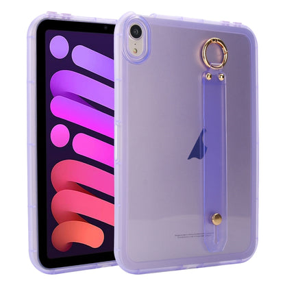 For iPad mini 6 / mini 2024 Wristband Holder PC Hybrid TPU Soft Tablet Case(Purple) by bashfashion