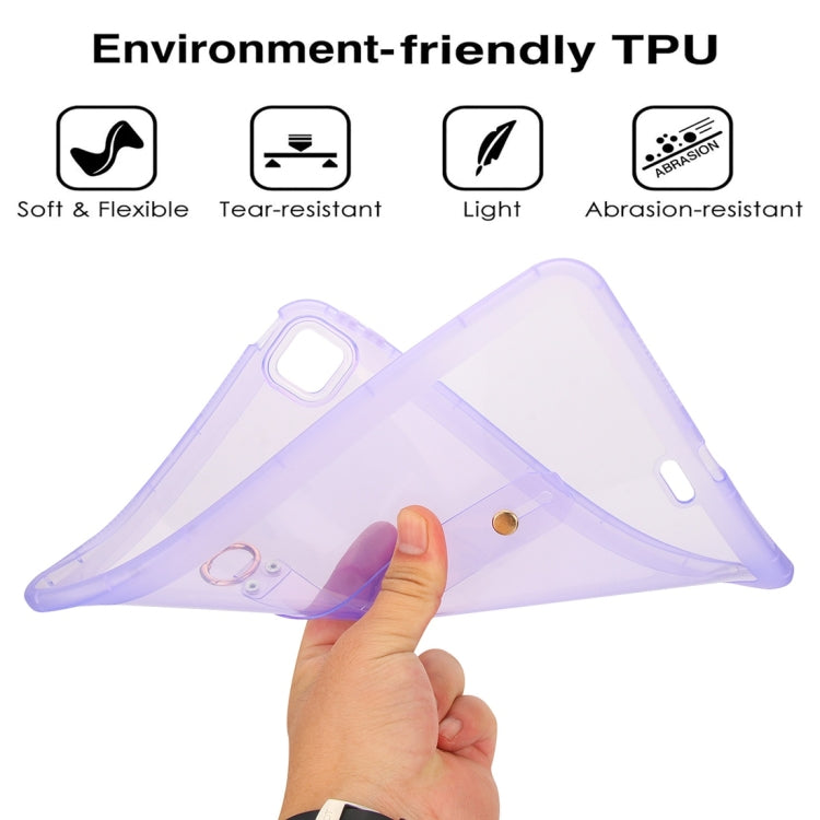 For iPad mini 6 / mini 2024 Wristband Holder PC Hybrid TPU Soft Tablet Case(Purple) by bashfashion