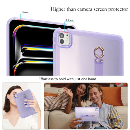 For iPad mini 6 / mini 2024 Wristband Holder PC Hybrid TPU Soft Tablet Case(Purple) by bashfashion