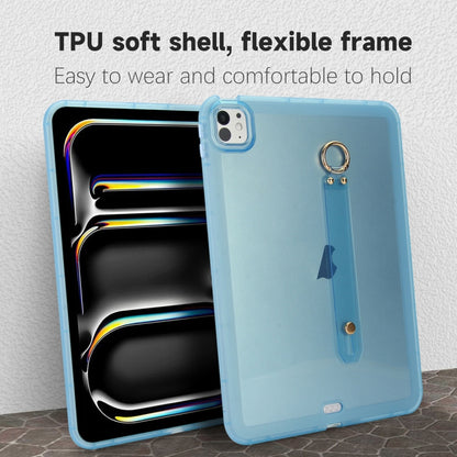 For iPad Air 5 / Air 4 / Pro 11 2018 Wristband Holder PC Hybrid TPU Soft Tablet Case(Blue) by bashfashion