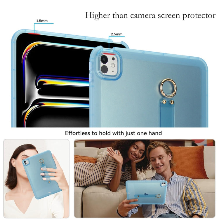 For iPad Air 5 / Air 4 / Pro 11 2018 Wristband Holder PC Hybrid TPU Soft Tablet Case(Blue) by bashfashion