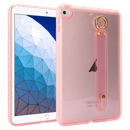 For iPad Air 3 10.5 2019 Wristband Holder PC Hybrid TPU Soft Tablet Case(Pink) by bashfashion