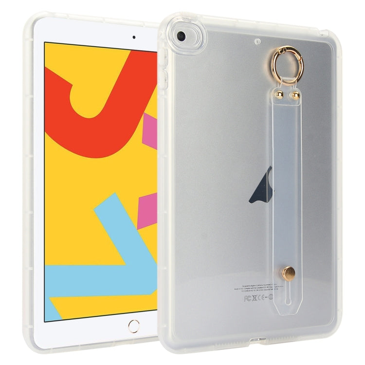 For iPad 10.2 2021 / 2020 / 2019 Wristband Holder PC Hybrid TPU Soft Tablet Case(Transparent) by bashfashion