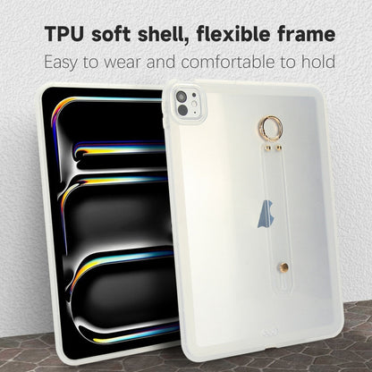 For iPad 10.2 2021 / 2020 / 2019 Wristband Holder PC Hybrid TPU Soft Tablet Case(Transparent) by bashfashion