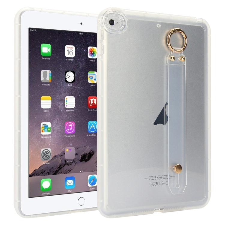 For iPad Air 2 / 9.7 2017 / 2018 Wristband Holder PC Hybrid TPU Soft Tablet Case(Transparent) by bashfashion