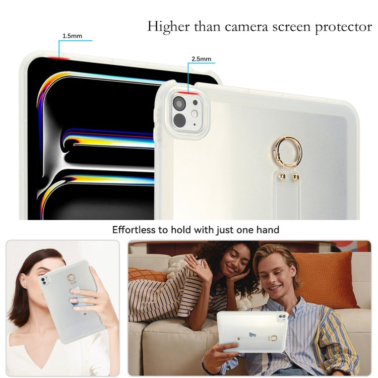 For iPad Air 2 / 9.7 2017 / 2018 Wristband Holder PC Hybrid TPU Soft Tablet Case(Transparent) by bashfashion