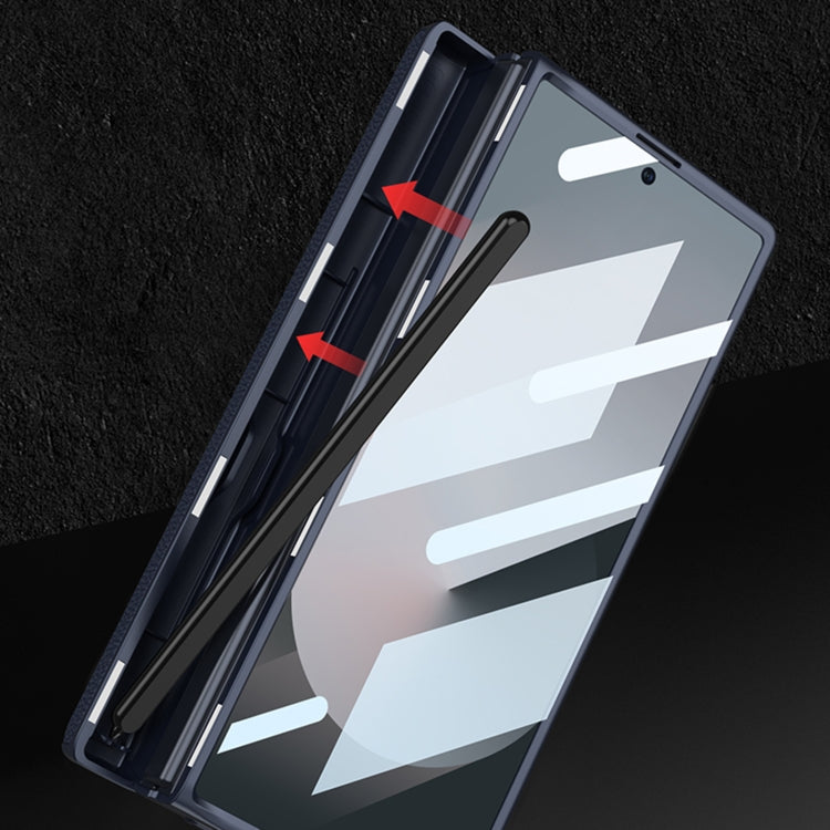 For Samsung Galaxy Z Fold6 GKK Integrated Magnetic Leather Flip Phone Case with Pen Box, Not Included Pen(Grey) by GKK