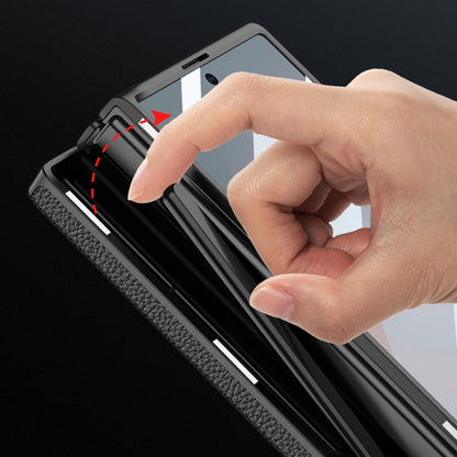 For Samsung Galaxy Z Fold6 GKK Integrated Magnetic Leather Flip Phone Case with Pen Box, Not Included Pen(Grey) by GKK