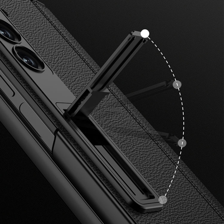 For Samsung Galaxy Z Fold6 GKK Integrated Magnetic Leather Flip Phone Case with Pen Box, Not Included Pen(Grey) by GKK