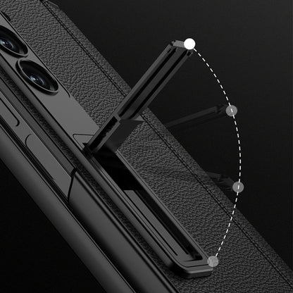 For Samsung Galaxy Z Fold6 GKK Integrated Magnetic Leather Flip Phone Case with Pen Box, Not Included Pen(Grey) by GKK