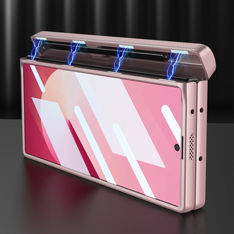 For Samsung Galaxy Z Fold6 GKK Integrated Magnetic Leather Flip Phone Case with Pen Box, Not Included Pen(Grey) by GKK