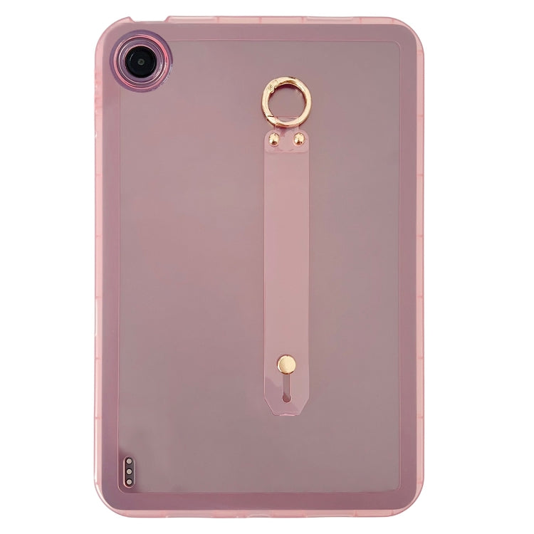 For Xiaomi Redmi Pad SE Wristband Holder PC Hybrid TPU Soft Tablet Case(Pink) by bashfashion