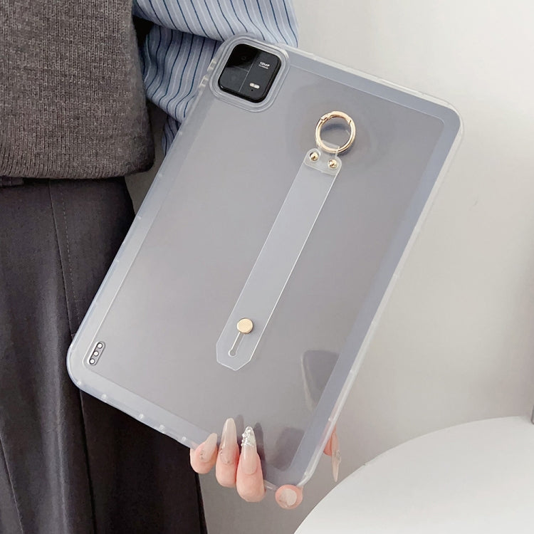 For Xiaomi Redmi Pad SE Wristband Holder PC Hybrid TPU Soft Tablet Case(Pink) by bashfashion