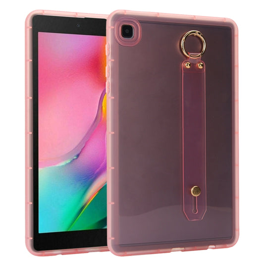 For Samsung Galaxy Tab A 8.0 2019 T290 Wristband Holder PC Hybrid TPU Soft Tablet Case(Pink) by bashfashion