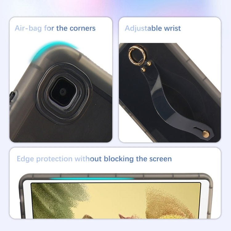 For Samsung Galaxy Tab A 8.0 2019 T290 Wristband Holder PC Hybrid TPU Soft Tablet Case(Black) by bashfashion