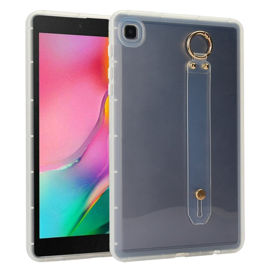 For Samsung Galaxy Tab A 8.0 2019 T290 Wristband Holder PC Hybrid TPU Soft Tablet Case(Transparent) by bashfashion