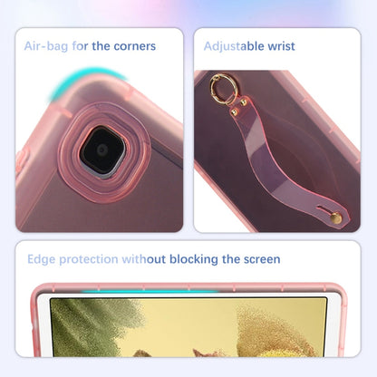 For Samsung Galaxy Tab A7 10.4 2020 T500 Wristband Holder PC Hybrid TPU Soft Tablet Case(Pink) by bashfashion