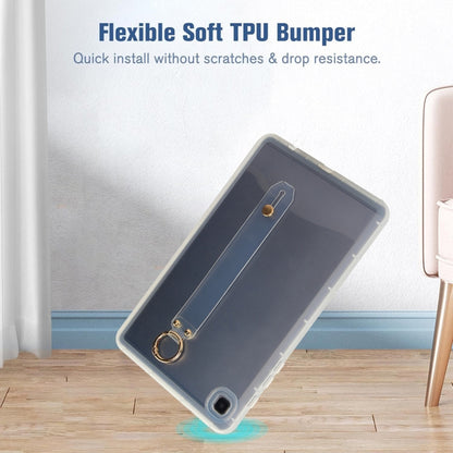 For Samsung Galaxy Tab A7 10.4 2020 T500 Wristband Holder PC Hybrid TPU Soft Tablet Case(Transparent) by bashfashion