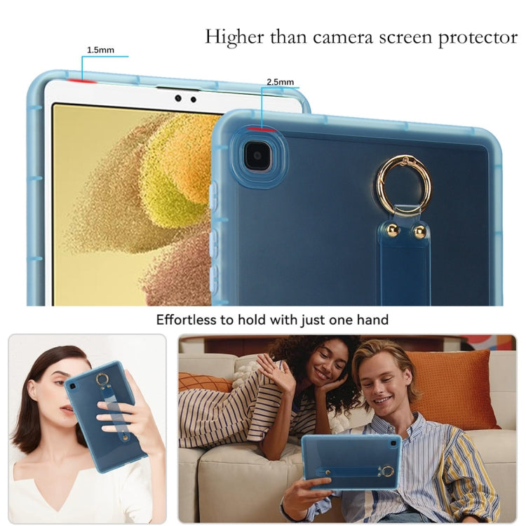 For Samsung Galaxy Tab A7 10.4 2020 T500 Wristband Holder PC Hybrid TPU Soft Tablet Case(Blue) by bashfashion