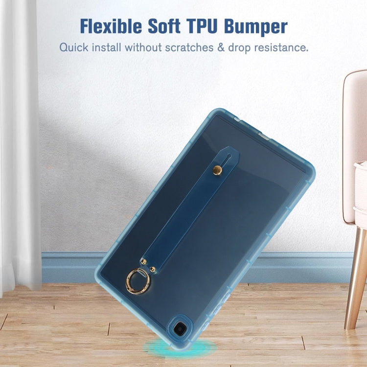 For Samsung Galaxy Tab A7 10.4 2020 T500 Wristband Holder PC Hybrid TPU Soft Tablet Case(Blue) by bashfashion