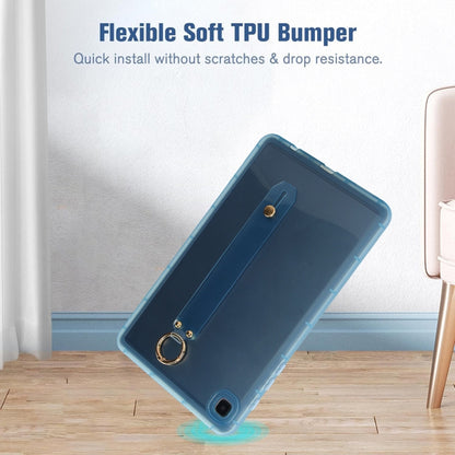 For Samsung Galaxy Tab A7 10.4 2020 T500 Wristband Holder PC Hybrid TPU Soft Tablet Case(Blue) by bashfashion