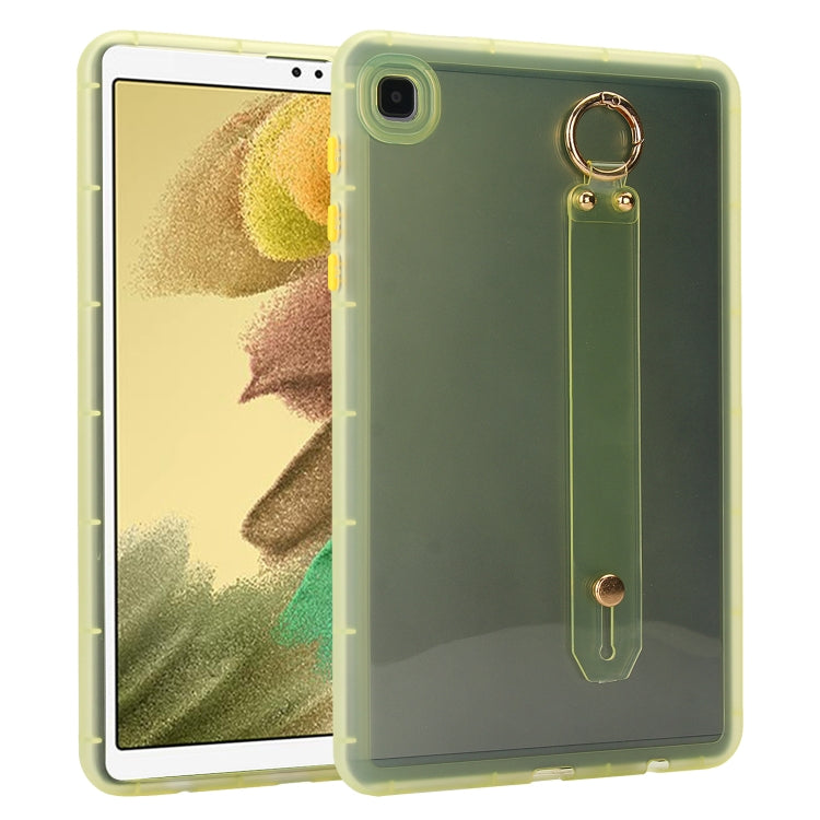 For Samsung Galaxy Tab A7 Lite Wristband Holder PC Hybrid TPU Soft Tablet Case(Yellow) by bashfashion