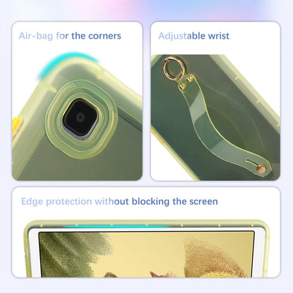 For Samsung Galaxy Tab A7 Lite Wristband Holder PC Hybrid TPU Soft Tablet Case(Yellow) by bashfashion