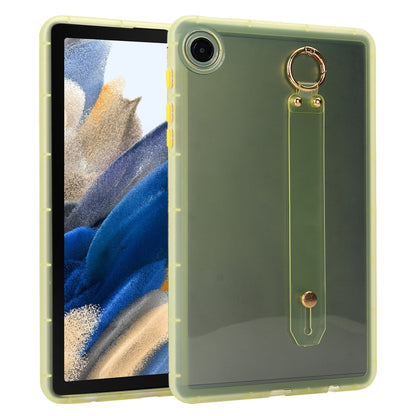 For Samsung Galaxy Tab A8 10.5 2021 X200 Wristband Holder PC Hybrid TPU Soft Tablet Case(Yellow) by bashfashion