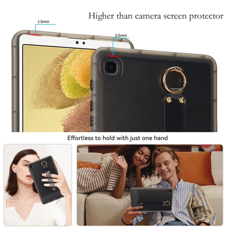 For Samsung Galaxy Tab A11 / A9 Wristband Holder PC Hybrid TPU Soft Tablet Case(Black) by bashfashion