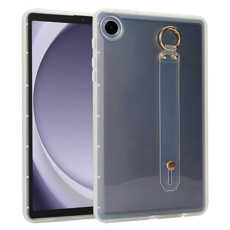 For Samsung Galaxy Tab A11 / A9 Wristband Holder PC Hybrid TPU Soft Tablet Case(Transparent) by bashfashion
