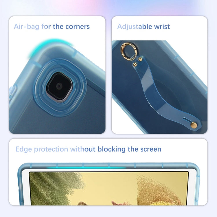 For Samsung Galaxy Tab A11 / A9 Wristband Holder PC Hybrid TPU Soft Tablet Case(Blue) by bashfashion