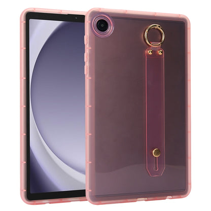 For Samsung Galaxy Tab A11+ / A9+ Wristband Holder PC Hybrid TPU Soft Tablet Case(Pink) by bashfashion