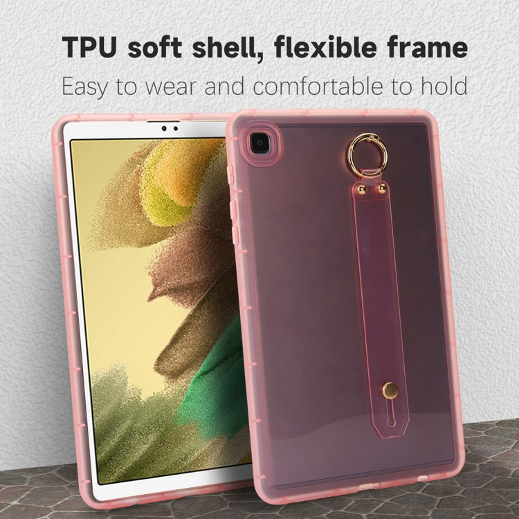 For Samsung Galaxy Tab A11+ / A9+ Wristband Holder PC Hybrid TPU Soft Tablet Case(Pink) by bashfashion