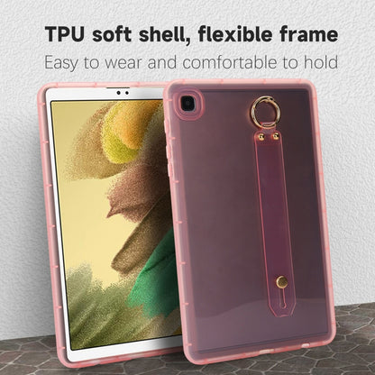 For Samsung Galaxy Tab A11+ / A9+ Wristband Holder PC Hybrid TPU Soft Tablet Case(Pink) by bashfashion