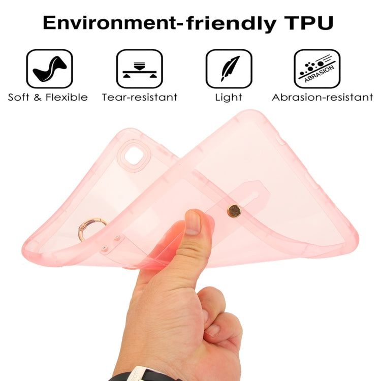 For Samsung Galaxy Tab A11+ / A9+ Wristband Holder PC Hybrid TPU Soft Tablet Case(Pink) by bashfashion
