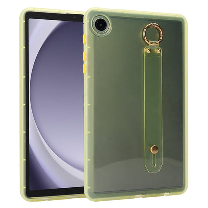 For Samsung Galaxy Tab A11+ / A9+ Wristband Holder PC Hybrid TPU Soft Tablet Case(Yellow) by bashfashion