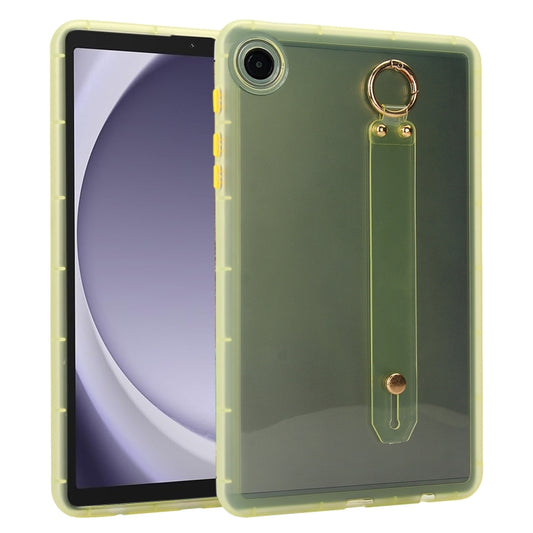 For Samsung Galaxy Tab A11+ / A9+ Wristband Holder PC Hybrid TPU Soft Tablet Case(Yellow) by bashfashion