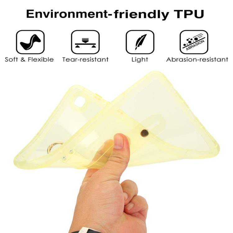 For Samsung Galaxy Tab A11+ / A9+ Wristband Holder PC Hybrid TPU Soft Tablet Case(Yellow) by bashfashion